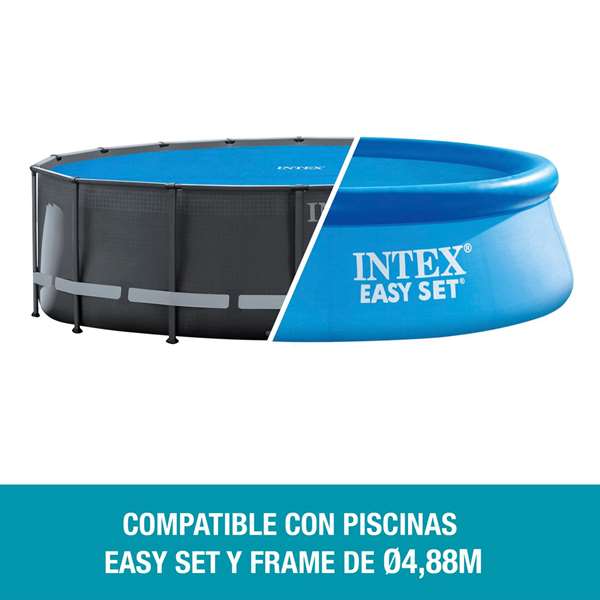 Intex - Cobertor D488 - Couverture solaire pour piscine tubulaire Easy Set/Frame, diamètre 488 cm, en PVC