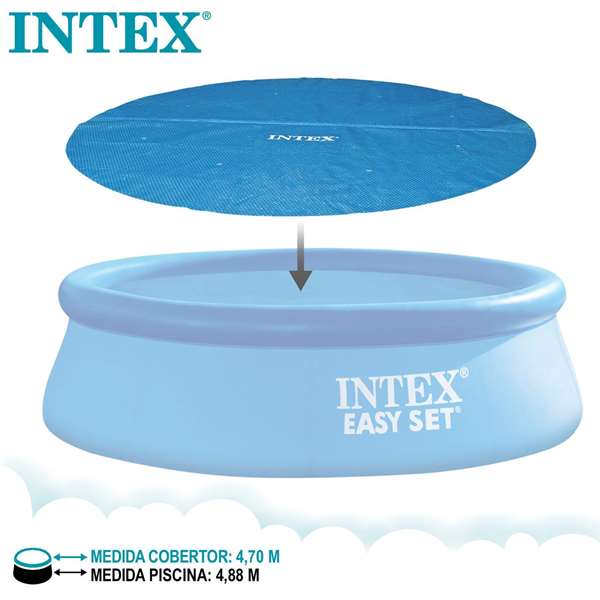 Intex - Cobertor D488 - Couverture solaire pour piscine tubulaire Easy Set/Frame, diamètre 488 cm, en PVC