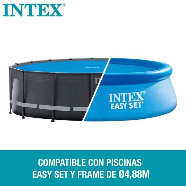 Intex - Cobertor D488 - Couverture solaire pour piscine tubulaire Easy Set/Frame, diamètre 488 cm, en PVC