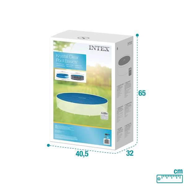 Intex - Cobertor D488 - Couverture solaire pour piscine tubulaire Easy Set/Frame, diamètre 488 cm, en PVC