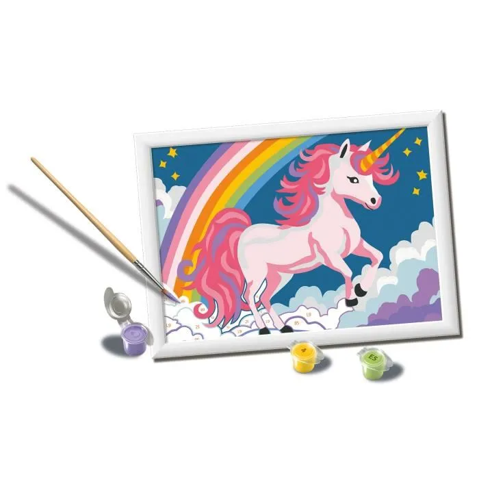 Ravensburger CreArt Kids 25904, Kit de peinture par numéros licorne néon, 18x24cm avec cadre, 7 ans et plus, tableau pré-peint Ravensburger CreArt Kids 25904, Kit de peinture par numéros licorne néon, 18x24cm avec cadre, 7 ans et plus, tableau pré-peint