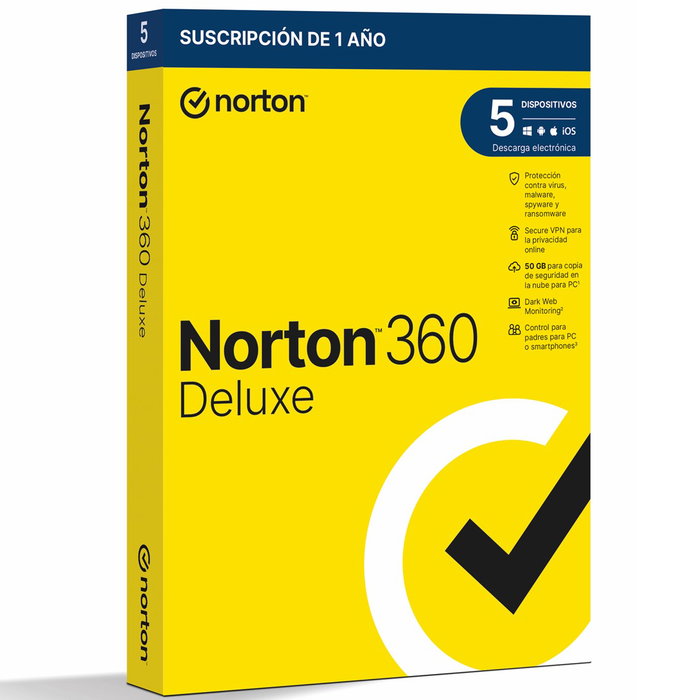 Norton 360 Deluxe 50 Go Protection Antivirus Sécurité VPN Contrôle Parental Espagnol Norton 360 Deluxe 50 Go Protection Antivirus Sécurité VPN Contrôle Parental Espagnol
