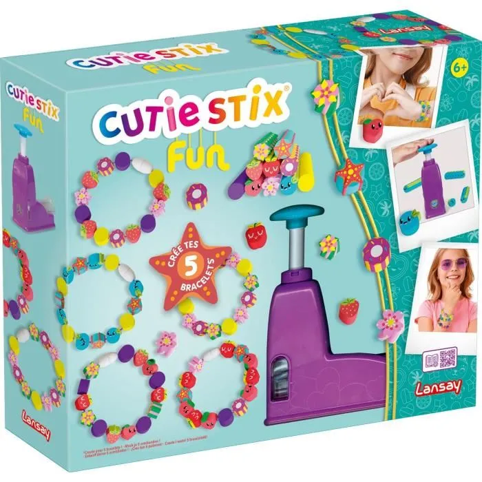 LANSAY Cutie Stix Fun Atelier Créatif pour Enfants dès 6 Ans - Kit pour Créer des Bijoux avec Perles en Forme d'Étoiles et Fleurs LANSAY Cutie Stix Fun Atelier Créatif pour Enfants dès 6 Ans - Kit pour Créer des Bijoux avec Perles en Forme d'Étoiles et Fleurs