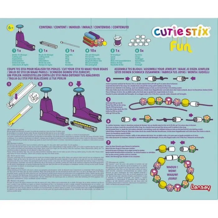 LANSAY Cutie Stix Fun Atelier Créatif pour Enfants dès 6 Ans - Kit pour Créer des Bijoux avec Perles en Forme d'Étoiles et Fleurs LANSAY Cutie Stix Fun Atelier Créatif pour Enfants dès 6 Ans - Kit pour Créer des Bijoux avec Perles en Forme d'Étoiles et Fleurs