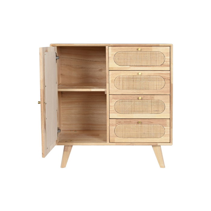 Buffet DKD Home Decor Naturel Métal Rotin Bois d'hévéa 73,5 x 35 x 78 cm