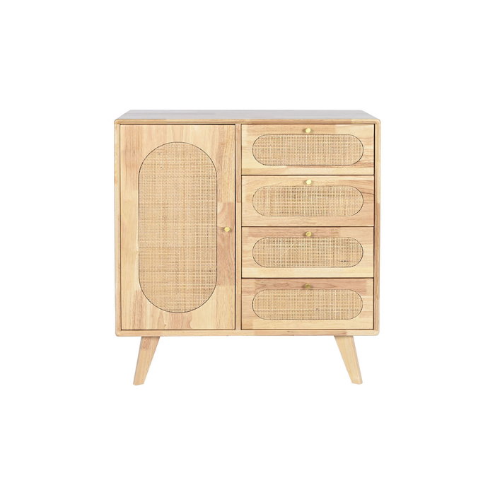 Buffet DKD Home Decor Naturel Métal Rotin Bois d'hévéa 73,5 x 35 x 78 cm