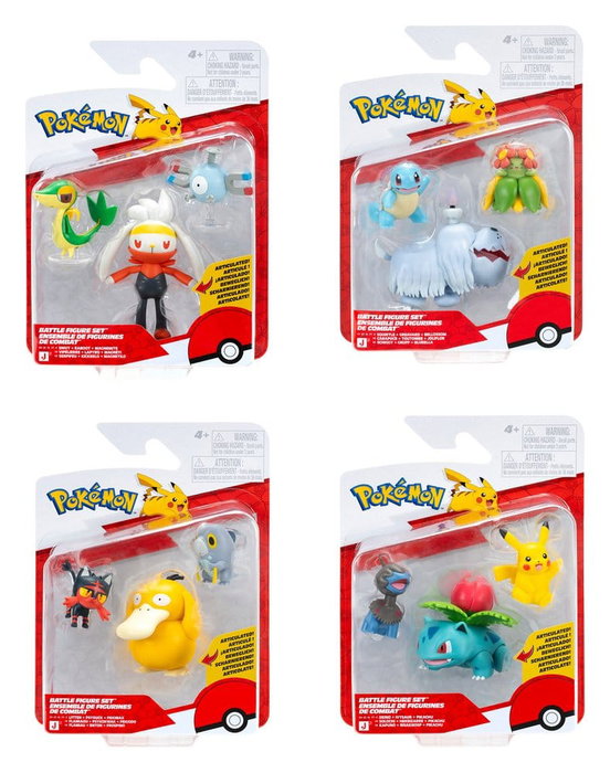 Jazwares Pokémon Battle Figure assortiment (4) packs de 3 figurines