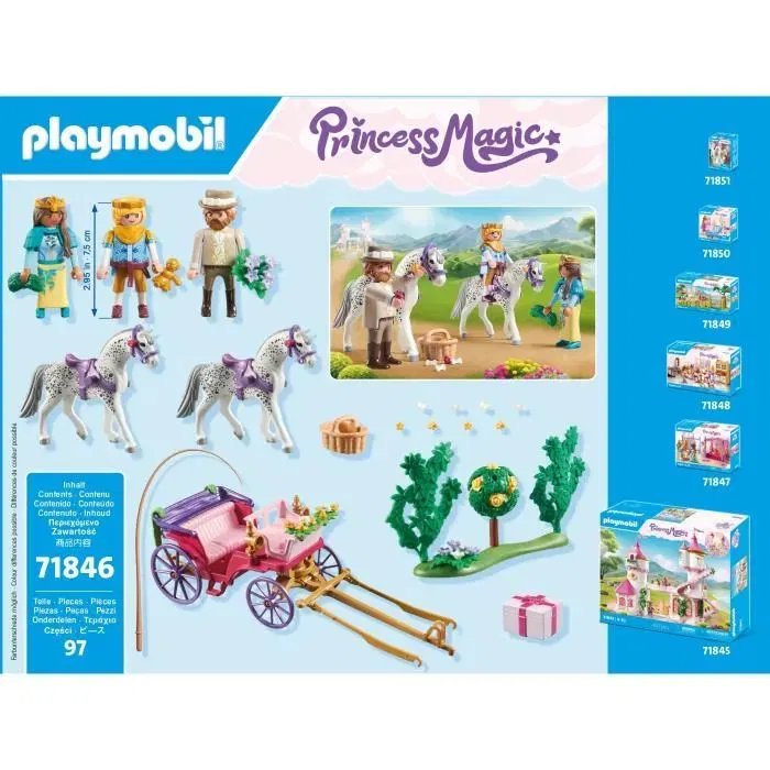 Playmobil 71846 - Calèche avec couple princier et cocher - Figurine et accessoires - Jouet d'imagination pour enfants