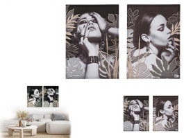 GIFTDECOR Set de 2 toiles femmes avec bijoux 50x70