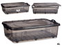 KIPIT Bac de rangement sous le lit 40L Anthracite avec 6 roues