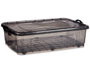 KIPIT Bac de rangement sous le lit 40L Anthracite avec 6 roues