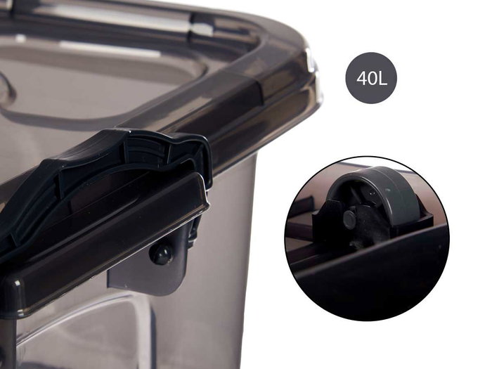 KIPIT Bac de rangement sous le lit 40L Anthracite avec 6 roues KIPIT Bac de rangement sous le lit 40L Anthracite avec 6 roues