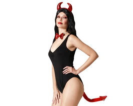 Atosa Déguisement de Diabla Noire avec Accessoires Rouges