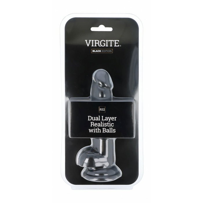 Gode réaliste Virgite R32 Noir 17 cm