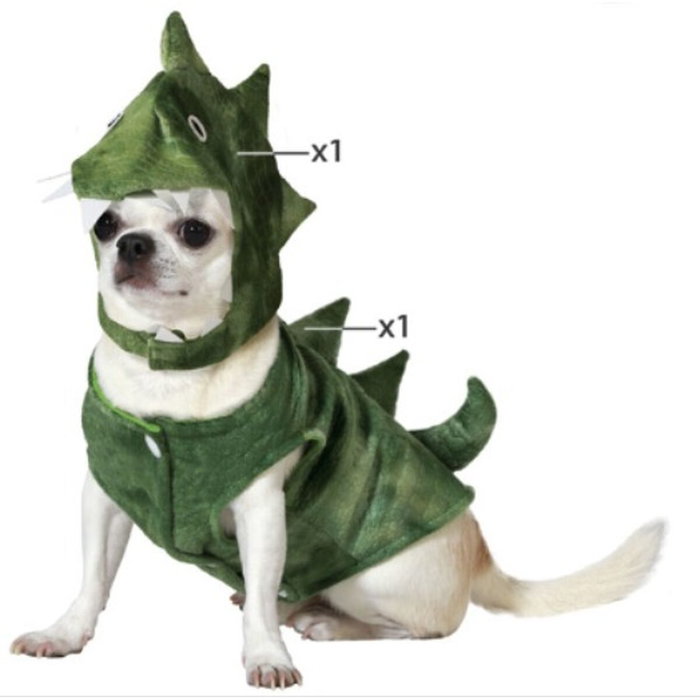 BigBuy Pets Déguisement pour Chien Dinosaure Taille L Verde
