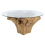 Home ESPRIT Table de Salle à Manger Bois et Verre Trempé 160 x 160 x 76 cm