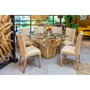 Home ESPRIT Table de Salle à Manger Bois et Verre Trempé 160 x 160 x 76 cm