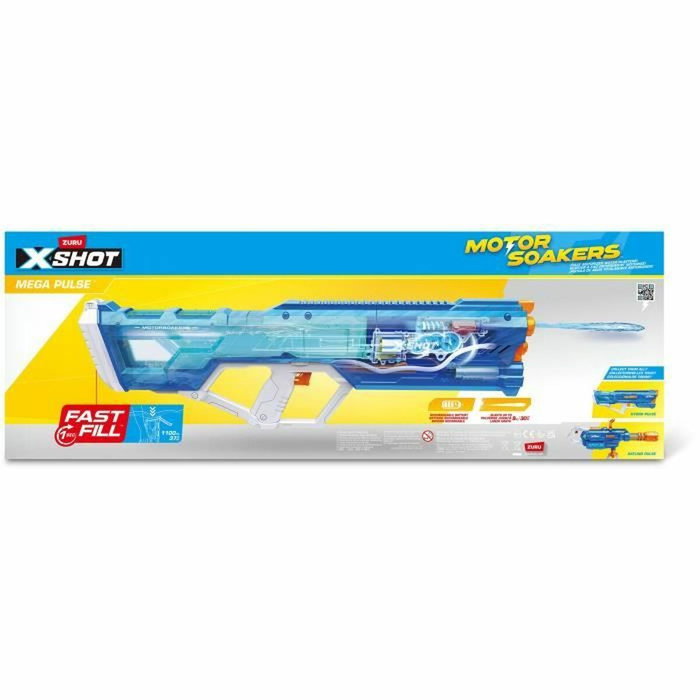 ZURU X-SHOT Mega Pulse Pistolet à eau motorisé avec réservoir 1,1 L