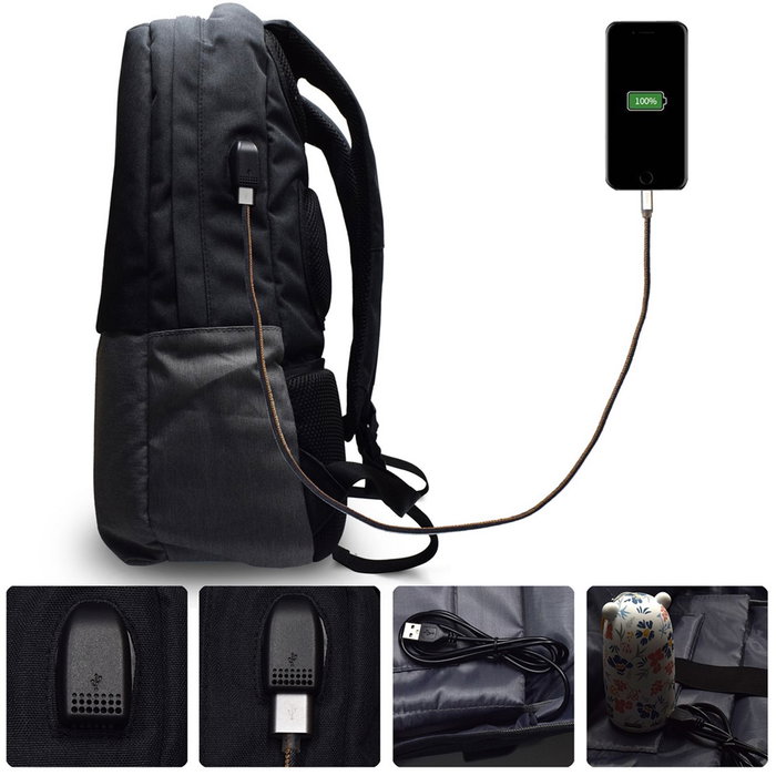 Ewent EW2529 Sac à dos urbain pour ordinateur portable 17.3 pouces avec port de charge USB