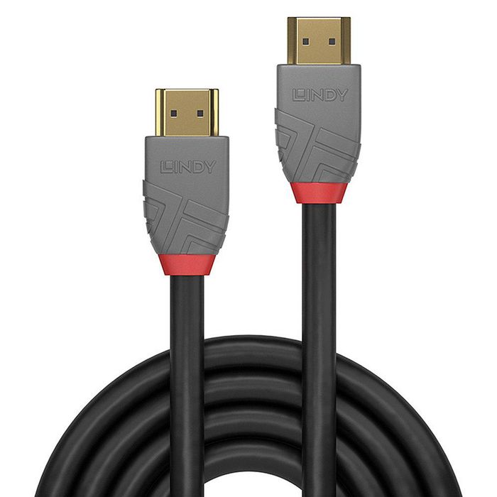Lindy Cable HDMI 2.0 Standard Anthra Line, câble triple blindage 20m pour 4K/UHD, contacts dorés, connecteurs robustes