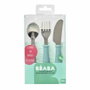 Béaba Set de 3 couverts d'apprentissage en inox Bleu