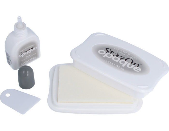 Tsukineko STAZON OPAQUE Tampon encreur blanc coton avec recharge Tsukineko STAZON OPAQUE Tampon encreur blanc coton avec recharge