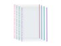 Pincello Lot de 25 pochettes transparentes pour feuilles A4, 31 x 25 cm, plastique, couleurs assorties (bleu, violet, rouge, vert) (Set de 48)