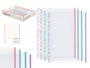 Pincello Lot de 25 pochettes transparentes pour feuilles A4, 31 x 25 cm, plastique, couleurs assorties (bleu, violet, rouge, vert) (Set de 48)