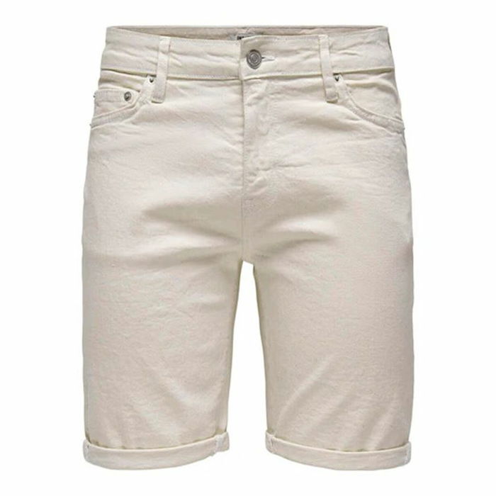Shorts pour Hommes Only & Sons Onsply 9296 Ecru Beige Shorts pour Hommes Only & Sons Onsply 9296 Ecru Beige