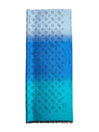 Guess Écharpe pour femme en textile, Bleu, 80 x 190 cm