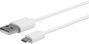 eSTUFF Câble de Charge et Synchronisation MicroUSB 1 mètre Blanc - Compatible 5V/2.4A, Double Blindage, PVC Souple