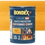 Bondex Lasure 2 en 1 haute protection satinée chêne doré - Protection jusqu'à 5 ans pour bois bruts ou anciens - Bidon 5 litres