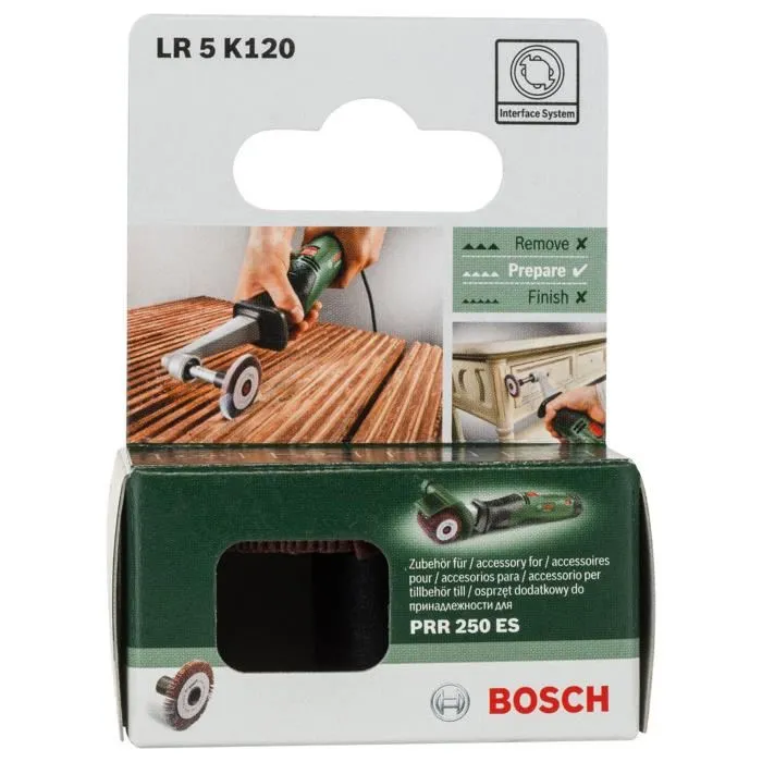 Bosch PRR Rouleau à lamelles 5 mm Grain 120 - Accessoire pour ponçage du bois, métal et matières synthétiques Bosch PRR Rouleau à lamelles 5 mm Grain 120 - Accessoire pour ponçage du bois, métal et matières synthétiques