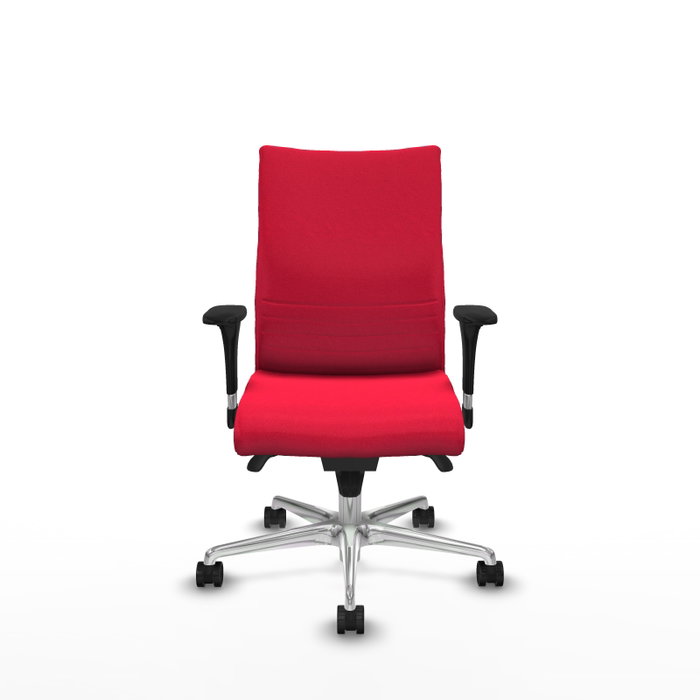 Piqueras Y Crespo Silla Albacete rouge avec mécanisme synchrone et base aluminium Piqueras Y Crespo Silla Albacete rouge avec mécanisme synchrone et base aluminium