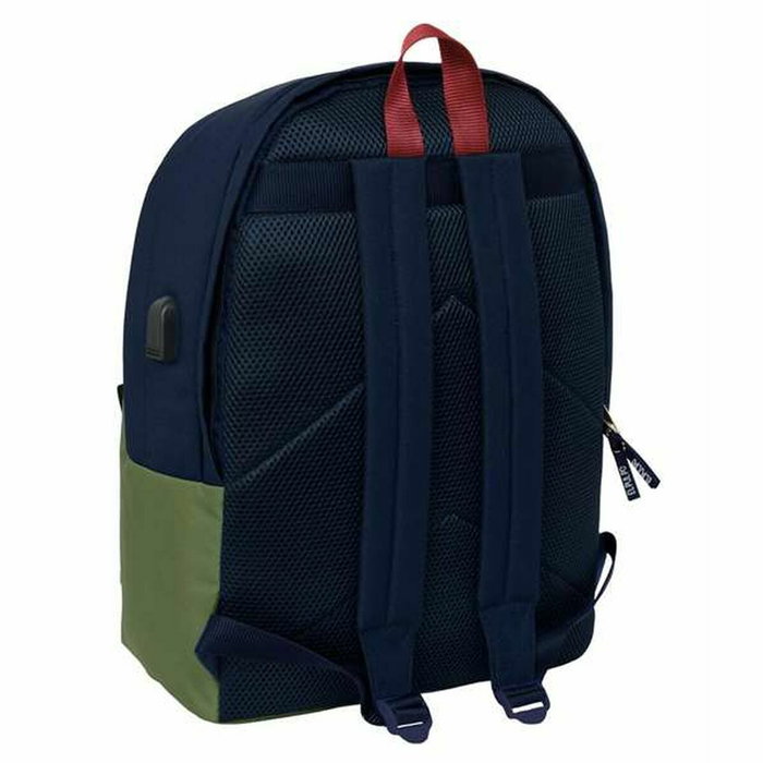Cartable El Pulpo Blue marine Kaki 31 x 44 x 18 cm