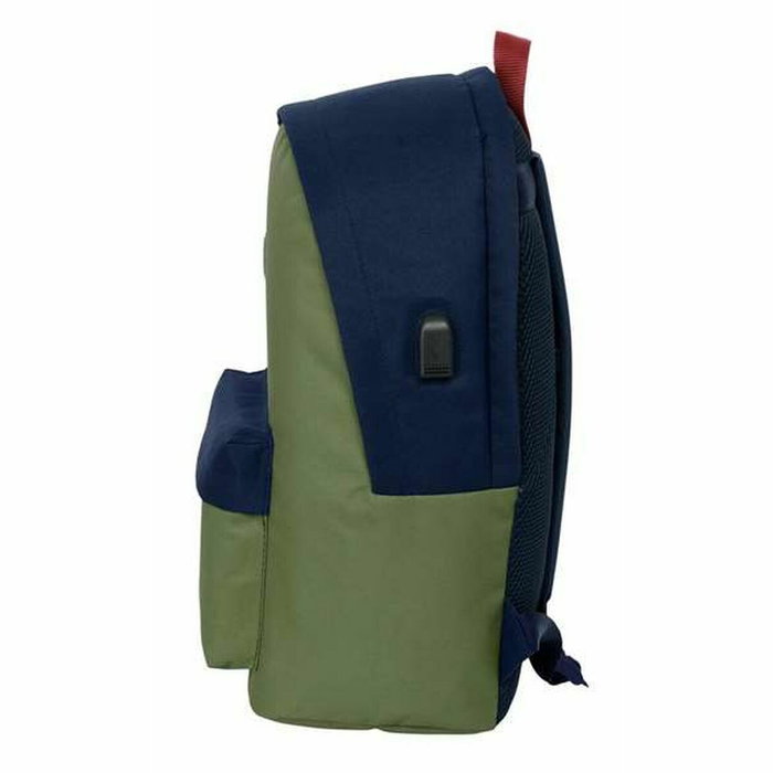 Cartable El Pulpo Blue marine Kaki 31 x 44 x 18 cm