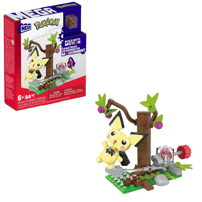 Mega Construx - Jeu de Construction Cinétique Pokemon Pikachu avec Motion Brick - HPB59 - Ensemble Boîte Figurine Zubat Volant - Mattel - 7 ans et plus