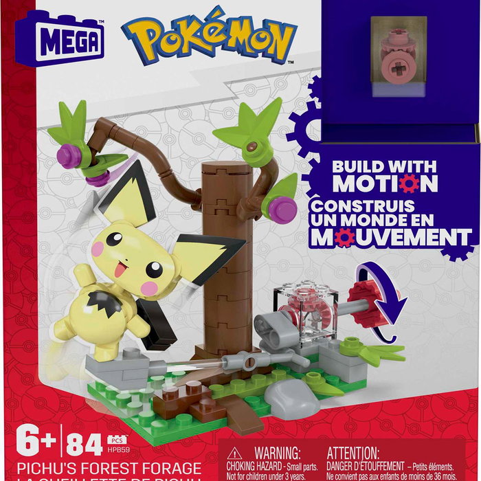 Mega Construx - Jeu de Construction Cinétique Pokemon Pikachu avec Motion Brick - HPB59 - Ensemble Boîte Figurine Zubat Volant - Mattel - 7 ans et plus