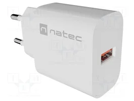NATEC Chargeur USB Ribera blanc 5-12V 3A