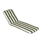 Jardin Privé - Coussin pour Bain de Soleil Cancale - Révolution 184x59x5.5cm - Face unie / Rayée - Coton 140g/m² - Vert et Blanc