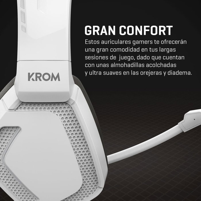 Krom KOPA PRO Casque Gaming Blanc Krom KOPA PRO Casque Gaming Blanc