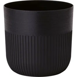 Garden Id Pot de fleurs Luca Grande rond noir 40 cm