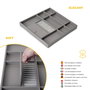 Emuca Kit tiroir organisateur et rack ajustable Quartz pour armoires, glissières extension totale et à fermeture douce, Module 60cm, Finition Titane