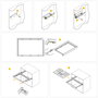 Emuca Kit tiroir organisateur et rack ajustable Quartz pour armoires, glissières extension totale et à fermeture douce, Module 60cm, Finition Titane