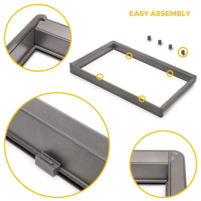 Emuca Kit tiroir organisateur et rack ajustable Quartz pour armoires, glissières extension totale et à fermeture douce, Module 60cm, Finition Titane