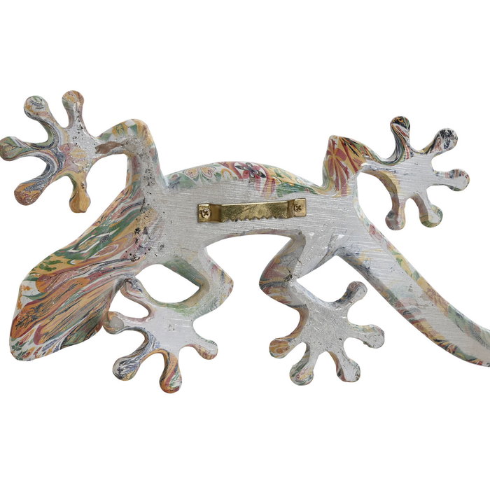 Décoration murale Home ESPRIT Multicouleur Lézard méditerranéen 13 x 5 x 29 cm (2 Unités)