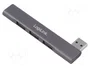 LOGILINK Hub USB 4 ports USB A, USB 2.0 et 3.0, gris
