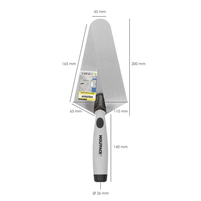 WOLFPACK LINEA PROFESIONAL Truelle Maurer Gummy-grip 348 200mm