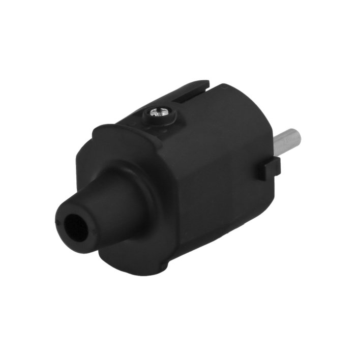 WOLFPACK LINEA PROFESIONAL Fiche mâle Schuko industrielle en caoutchouc noir