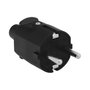 WOLFPACK LINEA PROFESIONAL Fiche mâle Schuko industrielle en caoutchouc noir